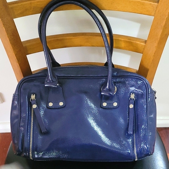 Longchamp blue patent leather tote shoulder bag( authentic) - Picture 3 of 9